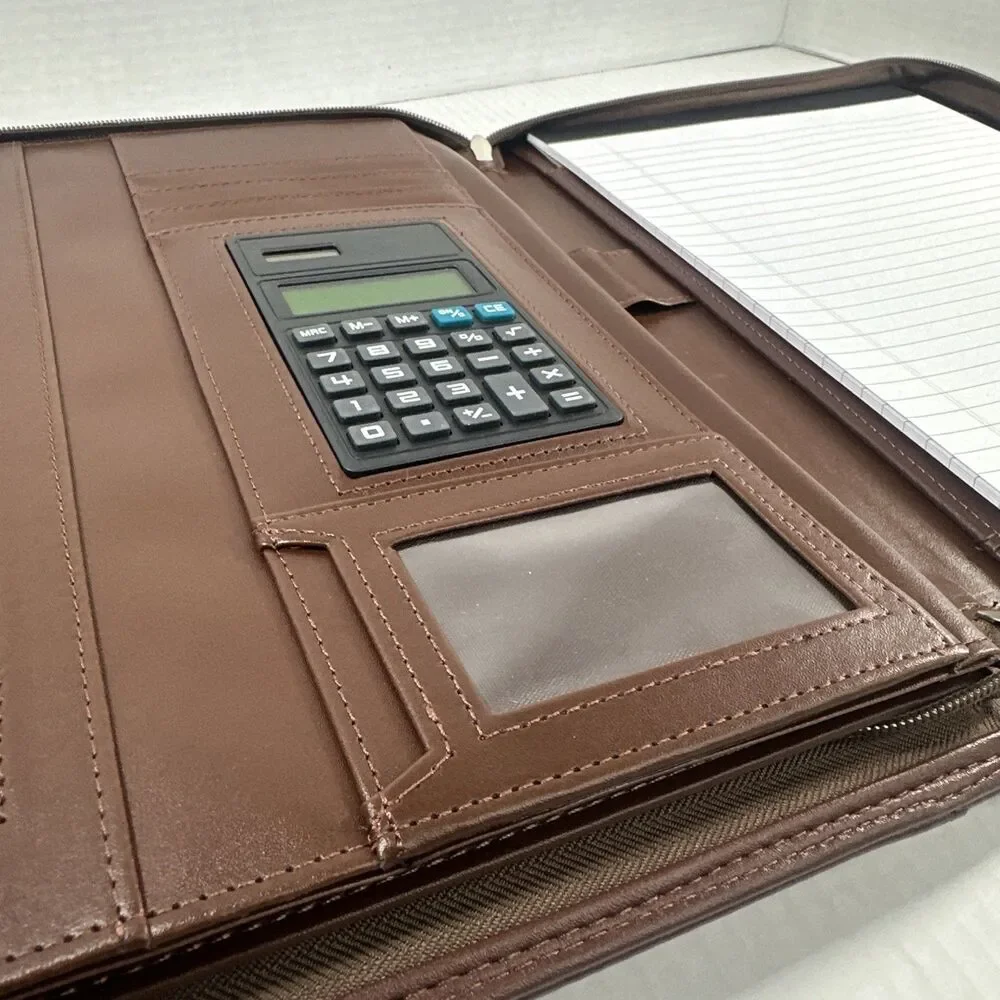 Cossini Premium Business Portfolio with Zipper – Padfolio - Superior Brown